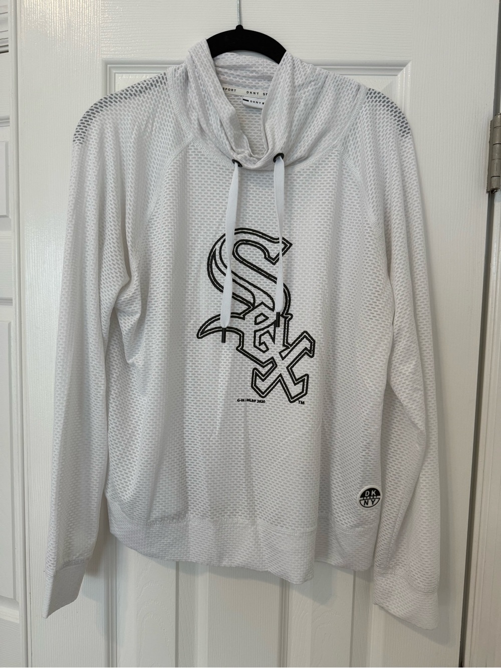 DKNY White Chicago White Sox Pullover Hoodie Sweater